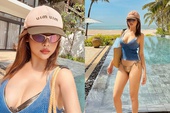 "Phú bà" showbiz Việt diện áo tắm khoe sắc vóc nuột nà, U40 vẫn đẹp như búp bê