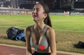 Bật khóc vì tập chạy bộ, hot girl khiến CĐM chú ý