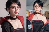Boruto: Được AI thổi hồn, Uchiha Sarada "lột xác" thành mỹ nhân quyến rũ khó cưỡng