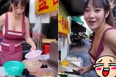 Đứng bán gà rán ngoài chợ, hot girl mặc tạp dề bỗng nổi như cồn, được cả Google đề xuất