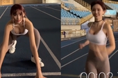 Hot girl gây sốt mạng xã hội, thể hiện khả năng chạy 100m đầy ấn tượng