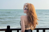 "Em gái Trấn Thành" khoe lưng trần quyến rũ tại Phan Thiết, body "vòng nào ra vòng nấy"