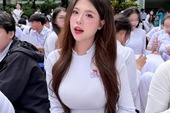 Diện áo dài trắng, nữ sinh hút hơn 300K lượt xem, CĐM phong cho danh hiệu "cả trường crush"