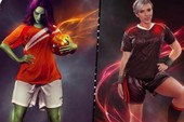 Bỏng mắt với hình ảnh các nữ siêu anh hùng Marvel hóa thân thành cầu thủ bóng đá