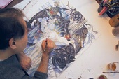Xem họa sĩ Final Fantasy trổ tài vẽ tranh
