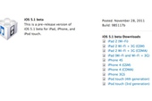 Apple ra mắt iOS 5.1 beta sửa lỗi hao pin và mất sóng Wifi