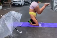 Tập Yoga dưới mưa, đoạn video ngắn của hot girl bất ngờ lan truyền gây tranh cãi