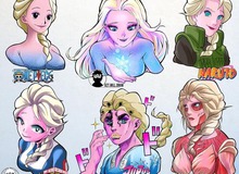 Nữ hoàng Elsa hóa mỹ nhân anime khi được vẽ lại theo phong cách của các mangaka nổi tiếng