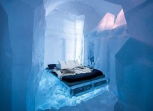 Độc đáo khách sạn làm hoàn toàn từ băng ở Thụy Điển