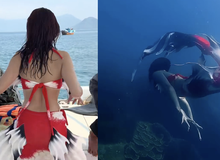 3 triệu người "dính mắt" video mẹ 2 con Vbiz làm nàng tiên cá: Body nuột vẫn chưa hot bằng 35 giây dưới biển!