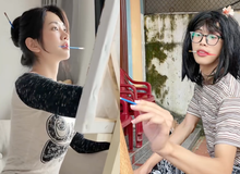 Cả TikTok hóa Lê Bống: Miệng ngậm cọ, tay tô màu, mắt nhìn xa xăm