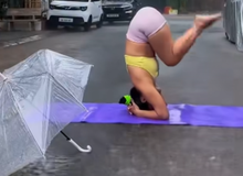 Tập Yoga dưới mưa, đoạn video ngắn của hot girl bất ngờ lan truyền gây tranh cãi
