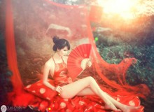 Thiếu nữ Sài Thành diện yếm đào, chụp ảnh Trung thu