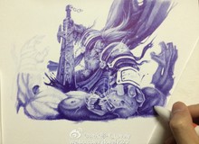 Choáng ngợp fanart World of Warcraft vẽ bút bi đẹp đến từng chi tiết