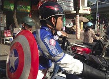 Bắt gặp hình ảnh Captain America “lang thang” giữa thủ đô Hà Nội