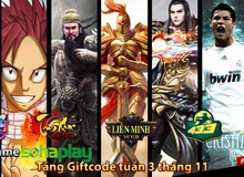 Cổng Webgame SohaPlay tặng Giftcode tuần 3 tháng 11