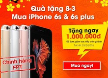 Quà tặng 8/3 từ MUACHUNG PLAZA: Tặng ngay 1.000.000Đ tiền mặt khi mua các sản phẩm iPhone 6s/6s Plus