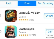 Game Việt Loạn Đấu Võ Lâm vượt mặt Clash Royale, bứt phá TOP 1 Apple Store