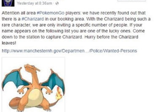 Sự thật 100%: Cảnh sát Anh sử dụng rồng lửa Charizard Pokemon GO để lừa bắt trọng phạm