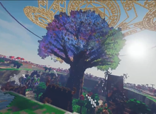 Choáng ngợp trước “Cây thần 7 màu” đẹp như trong truyền thuyết của game thủ Minecraft Việt
