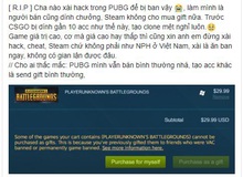 Cửa hàng bán key Battlegrounds bị khóa tài khoản vì khách dùng hack, quá nản với ý thức game thủ Việt