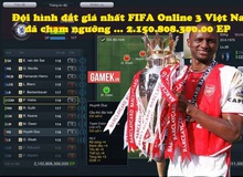 Nhà quản lý FIFA Online 3 có giá trị đội hình khủng nhất Việt Nam đã vượt 2000 tỷ EP