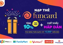 Funtap ra mắt thẻ Funcard tiện lợi với 10.000 điểm bán trên cả nước