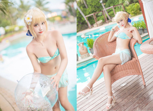 Ngắm nàng Saber xinh đẹp trong Fate/Stay Night diện bikini xanh ngọc tôn lên nước da trắng ngần