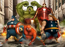 Chết cười khi phong cách của "Thor Béo" nhập vào các siêu anh hùng khác, tạo ra một vũ trụ "Fat Heroes"