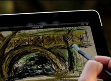 Vẽ tranh với iPad và bút lông