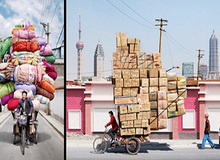 Lại choáng với khả năng chở hàng siêu đỉnh: Lần này là bằng xe đạp và ở Trung Quốc