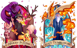 Loạt tranh các nhân vật Harry Potter trở thành huấn luyện viên trong thế giới Pokemon