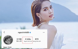 Ngọc Trinh trở thành nghệ sĩ thứ 3 của Vbiz cán mốc 4 triệu follower Instagram, hứa tặng quà đặc biệt cho fan ăn mừng