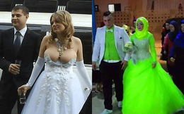 Những cô dâu bỗng hóa tuồng chèo khi khoác lên mình những thảm họa váy cưới