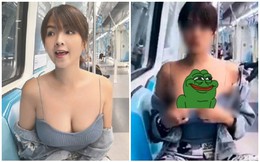 Mặc áo trễ nải rồi lên tàu điện làm hành động không thể tưởng tượng, nữ streamer bị cộng đồng mạng lên án, chỉ trích phản cảm