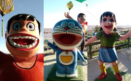 Loạt tượng Doraemon và đồng bọn khiến người xem bối rối vì biểu cảm đáng sợ