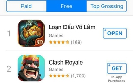 Game Việt Loạn Đấu Võ Lâm vượt mặt Clash Royale, bứt phá TOP 1 Apple Store