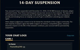 LMHT: Gõ mỗi chữ 'GG', game thủ này cũng bất ngờ bị Riot Games khóa tài khoản 14 ngày