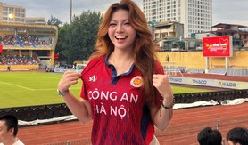 Bắt trọn visual "vạn người mê" của hot girl cheerleader đội bóng Công an Hà Nội