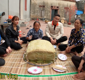 Bà Tân Vlog làm nồi bánh chưng xanh siêu to khổng lồ, dân tình bảo ra Giêng chắc cũng ăn không hết