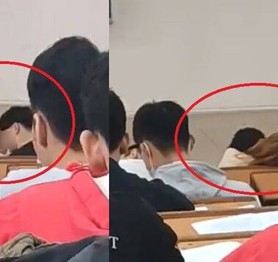 Đỏ mặt với hành động hôn nhau của cặp đôi ngay bàn đầu lớp học, cư dân mạng khóc thét: Uống thuốc tàng hình hết rồi hay sao?