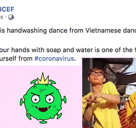 UNICEF chia sẻ clip "vũ điệu rửa tay" phòng Virus Corona của Quang Đăng và khen hết lời, Việt Nam đưa "Ghen Cô Vy" viral khắp thế giới luôn rồi!
