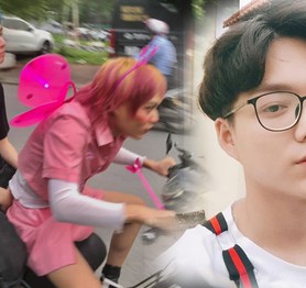 Bắt trend biến hình Winx Enchantix, “thánh chửi” Mèo Thoại mặc váy, đeo cánh thiên thần đi giữa đường gây tranh cãi