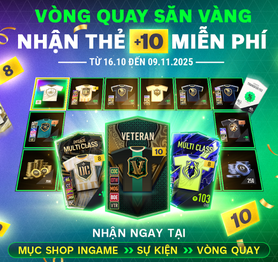 CỰC HOT: Lần đầu tiên Garena tặng miễn phí thẻ +10 cho toàn server FC Online