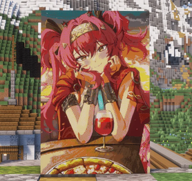 2 game thủ dùng gần 100 nghìn khối block, vẽ chân dung "vợ ảo" trong Minecraft