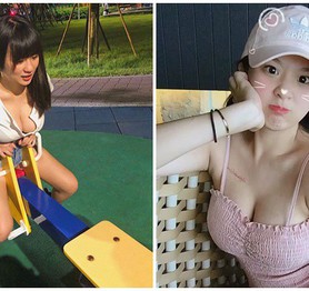 Ngồi bập bênh khoe ngực nửa kín nửa hở, cô nàng nữ sinh hóa hot girl chỉ sau một đêm