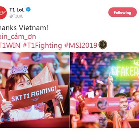 LMHT: Fan Việt quá cuồng nhiệt, trang chủ SKT T1 liên tục gửi lời cảm ơn tới game thủ nước chủ nhà