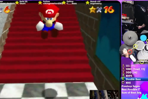 Chơi game bằng dàn trống, nam game thủ phá đảo Mario với thành tích hoàn hảo trong 20 phút
