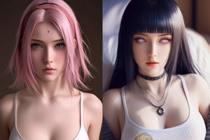 Ngỡ ngàng vẻ đẹp đời thực của các nữ ninja Naruto do AI "nhào nặn"