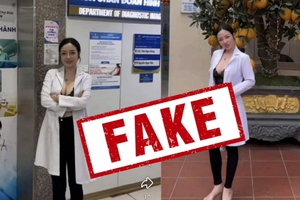 Bệnh viện Đa khoa Hà Thành lên tiếng về clip cô gái khoác blouse trắng ngoài trang phục hở hang, phản cảm